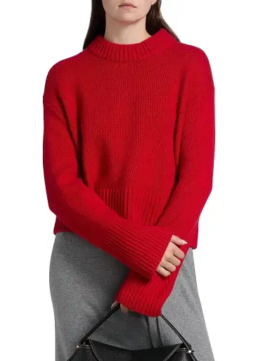 Lisa Yang Women's Sony Drop-Shoulder Cashmere Sweater - Goji Berry | Thumbnail 3
