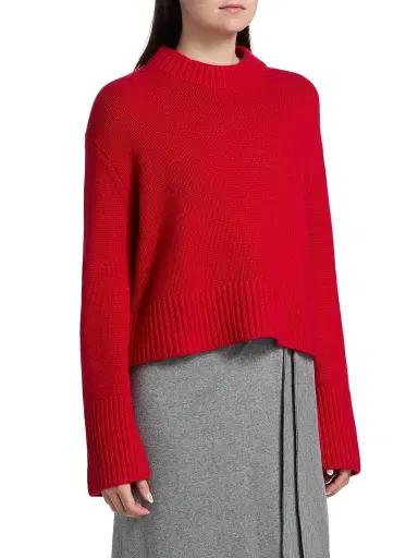 Lisa Yang Women's Sony Drop-Shoulder Cashmere Sweater - Goji Berry | Thumbnail 4