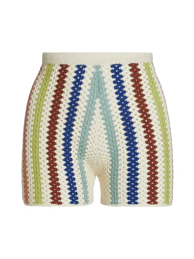 ESCVDO Women's Camino Plaza Crochet Shorts