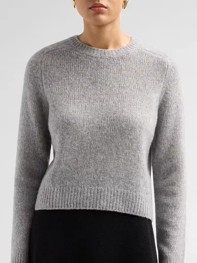 Lisa Yang Women's Solene Cashmere-Silk Regular-Fit Sweater - Cloudy - Size Medium | Thumbnail 4