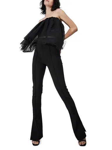 Et Ochs Women's Palmer Tulle Scrunchie Top - Black | Thumbnail 2