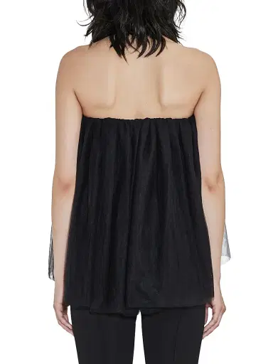 Et Ochs Women's Palmer Tulle Scrunchie Top - Black | Thumbnail 4