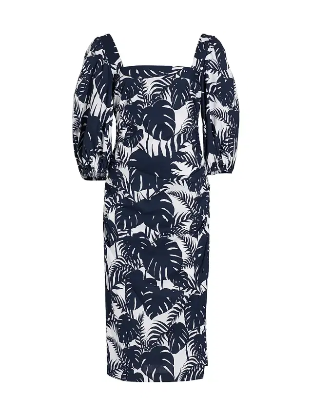 Michelle Smith Women's x Saks Gemma Balloon-Sleeve Midi-Dress
