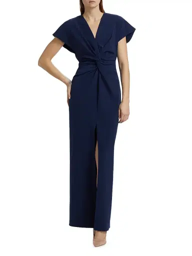 Prabal Gurung Women's Jackie Twist-Front Gown - Navy | Thumbnail 3 Prabal Gurung Women's Jackie Twist-Front Gown - Navy | Thumbnail 3