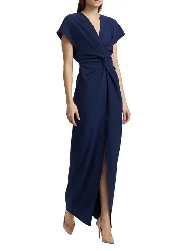 Prabal Gurung Women's Jackie Twist-Front Gown - Navy | Thumbnail 4 Prabal Gurung Women's Jackie Twist-Front Gown - Navy | Thumbnail 4