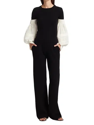 Altuzarra Women's Hypnos Wide-Leg Pants - Black - Size Large | Thumbnail 2