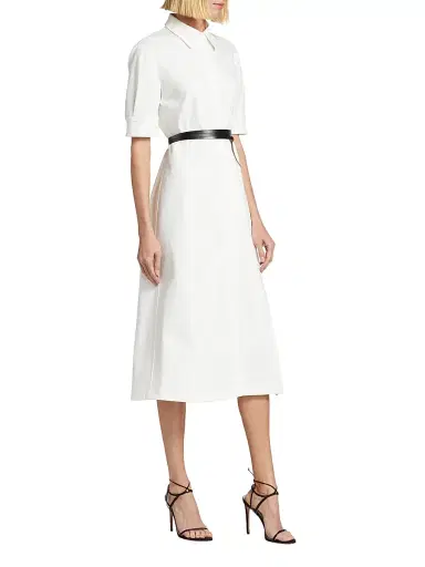 Altuzarra Women's Kieran Belted Stretch Denim Shirtdress - Optic White | Thumbnail 2