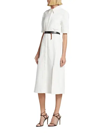 Altuzarra Women's Kieran Belted Stretch Denim Shirtdress - Optic White | Thumbnail 4