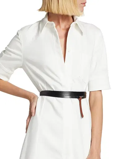 Altuzarra Women's Kieran Belted Stretch Denim Shirtdress - Optic White | Thumbnail 6