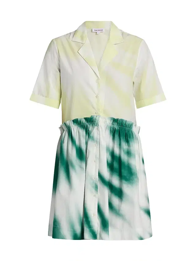 Rosie Assoulin Women's Mini Tie-Dye Gathered Shirtdress - Tie Dye