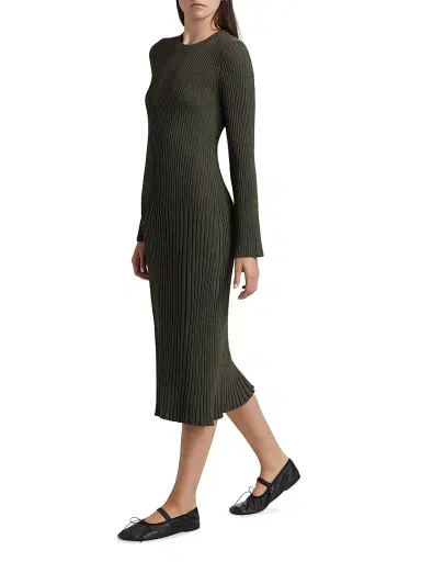 Proenza Schouler Women's Kenna Rib-Knit Midi-Dress - Fatigue | Thumbnail 4