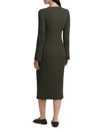 Proenza Schouler Women's Kenna Rib-Knit Midi-Dress - Fatigue | Thumbnail 5