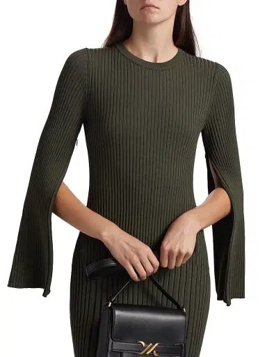Proenza Schouler Women's Kenna Rib-Knit Midi-Dress - Fatigue | Thumbnail 6
