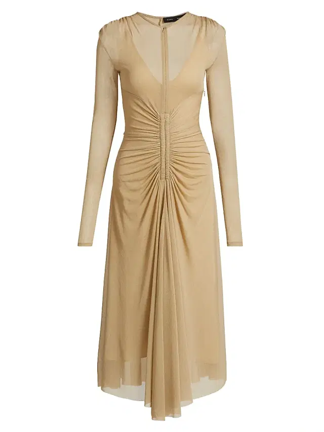 Proenza Schouler Women's Kerstin Ruched Crepe Jersey Midi-Dress - Khaki
