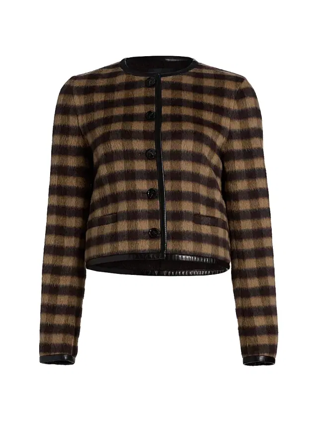 Proenza Schouler Women's Helene Plaid Jacket - Khaki Multi
