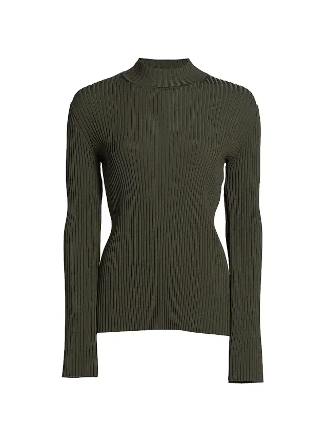 Proenza Schouler Women's Abigail Viscose Ribbed Top - Fatigue