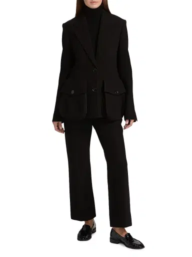 Proenza Schouler Women's Ismene Scuba Flared Pants - Black | Thumbnail 2 Proenza Schouler Women's Ismene Scuba Flared Pants - Black | Thumbnail 2