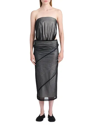 Proenza Schouler Women's Gwen Strapless Cut-Out Midi-Dress - Black | Thumbnail 2
