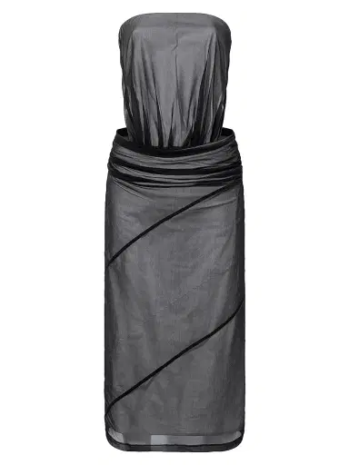 Proenza Schouler Women's Gwen Strapless Cut-Out Midi-Dress - Black | Thumbnail 1