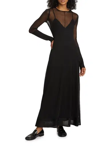 Proenza Schouler Women's Anneliese Silk Organza Maxi Dress - Black | Thumbnail 2