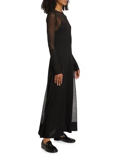 Proenza Schouler Women's Anneliese Silk Organza Maxi Dress - Black | Thumbnail 4