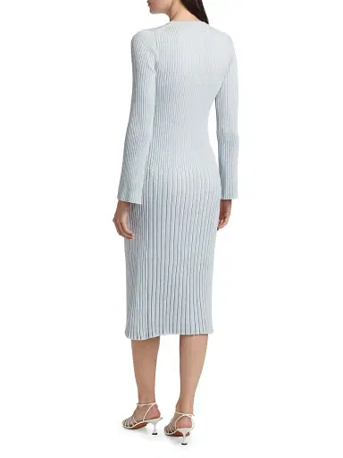 Proenza Schouler Women's Kenna Rib-Knit Midi-Dress - Pale Blue | Thumbnail 5