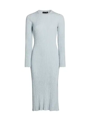 Proenza Schouler Women's Kenna Rib-Knit Midi-Dress - Pale Blue | Thumbnail 1