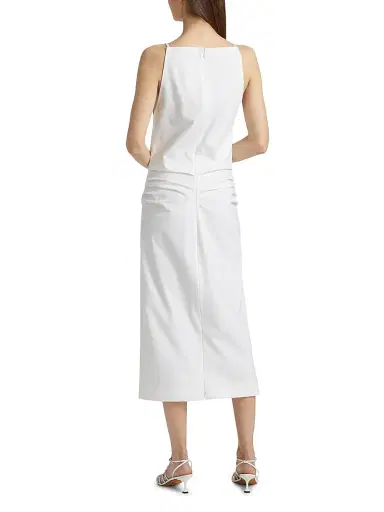 Proenza Schouler Women's Priya Cotton-Blend Sheath Midi-Dress - Off White | Thumbnail 5