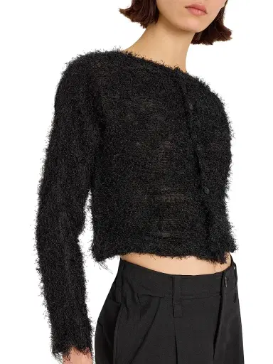 Issey Miyake Women's Shifted Misty Pleats Cardigan - Black | Thumbnail 6
