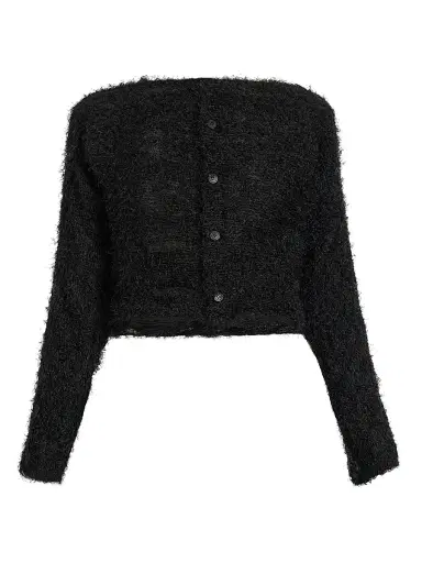 Issey Miyake Women's Shifted Misty Pleats Cardigan - Black | Thumbnail 1
