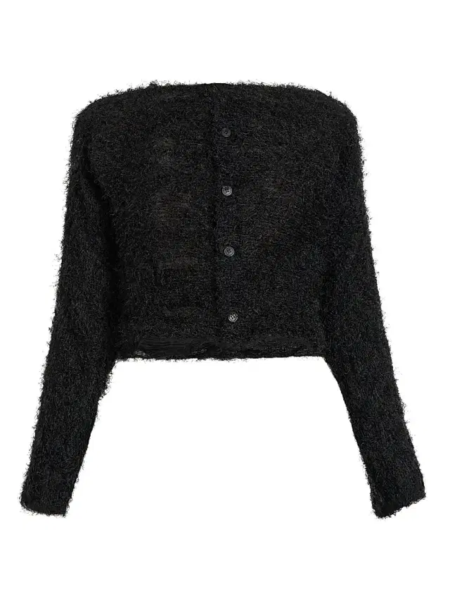Women's Shifted Misty Pleats Cardigan - Black