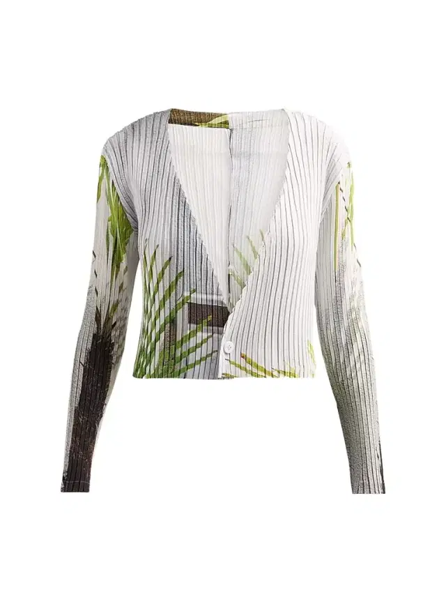 Issey Miyake Women's Urban Jungle Pleats Cardigan - White