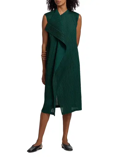 Pleats Please Issey Miyake Women's Plissè Pleats Ruffle Midi-Dress | Thumbnail 2 Pleats Please Issey Miyake Women's Plissè Pleats Ruffle Midi-Dress | Thumbnail 2