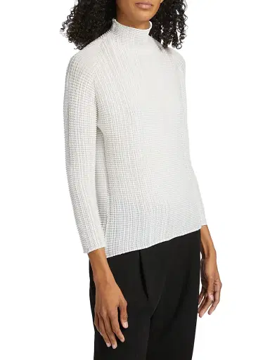 Issey Miyake Women's Grid Pleat Top - White - Size Small | Thumbnail 4