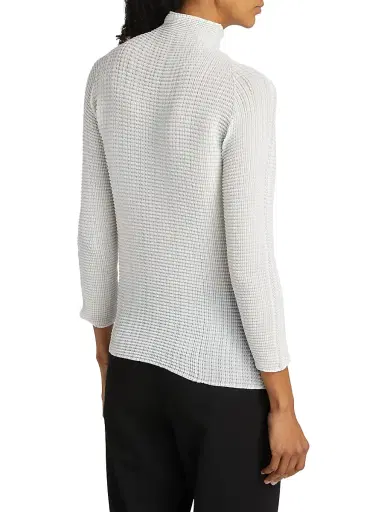 Issey Miyake Women's Grid Pleat Top - White - Size Small | Thumbnail 5