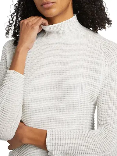 Issey Miyake Women's Grid Pleat Top - White - Size Small | Thumbnail 6