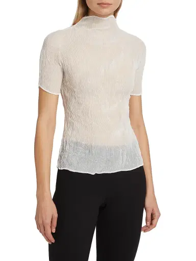 Issey Miyake Women's Chiffon Twist Smokey Blouse - White - Size XS | Thumbnail 3