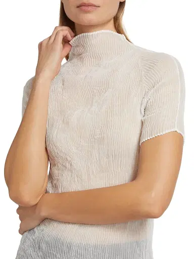 Issey Miyake Women's Chiffon Twist Smokey Blouse - White - Size XS | Thumbnail 6