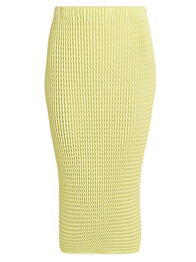 Issey Miyake Women's Spongy Cotton-Blend Midi-Skirt - Light Green