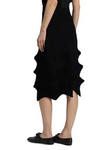 Issey Miyake Women's Linkage Plissé Midi-Skirt - Black - Size Small | Thumbnail 5