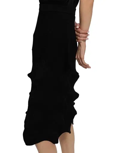 Issey Miyake Women's Linkage Plissé Midi-Skirt - Black - Size Small | Thumbnail 6