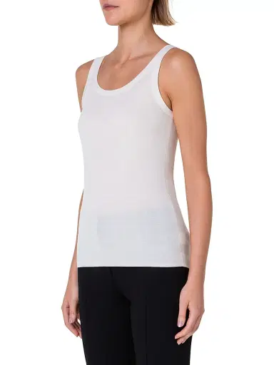 Akris punto Women's Elements Wool Tank Top - Cream - Size 14 | Thumbnail 4