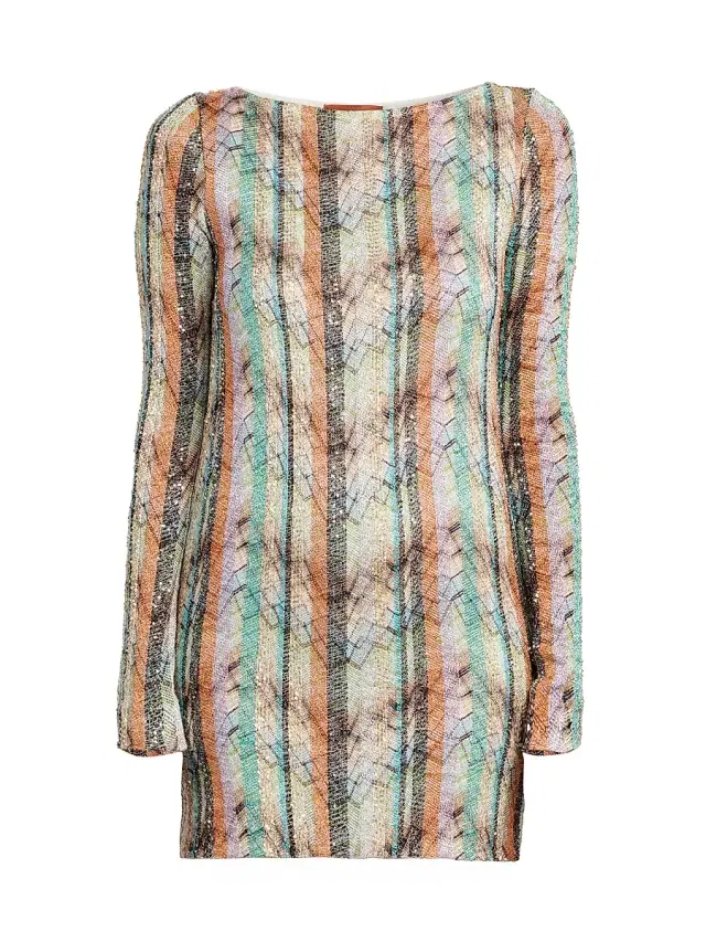 Missoni Women's Chevron & Striped Minidress - Light Multi