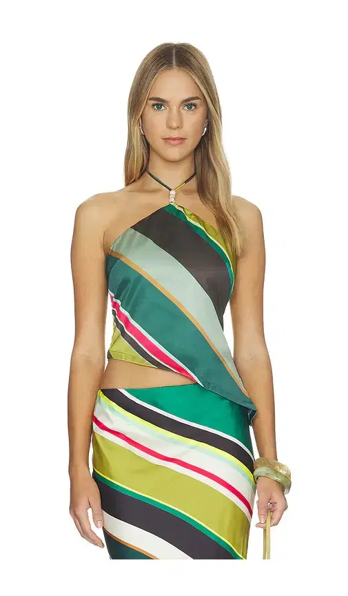 SEVEN WONDERS Estella Asymmetrical Hem Halter Top