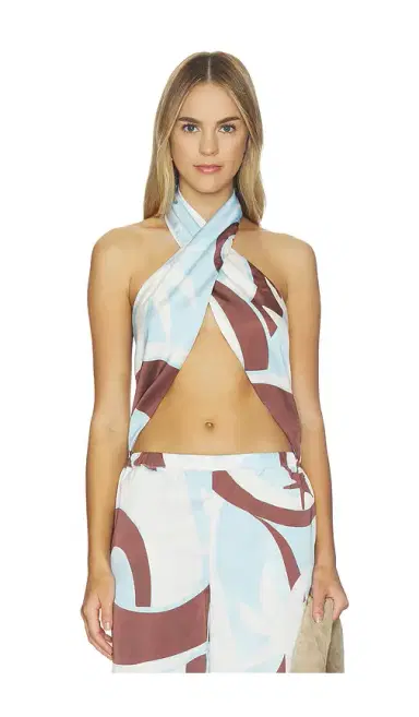 SEVEN WONDERS Sachi Cross Front Halter Top | Thumbnail 1