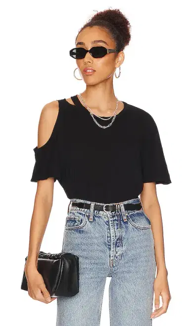Michael Lauren Verdugo Crew Neck Tee with Cutout | Thumbnail 1