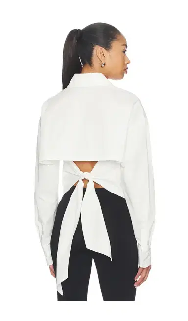 Markgong Tie-back Shirt With Metallic Pointed Collar | Thumbnail 3 Markgong Tie-back Shirt With Metallic Pointed Collar | Thumbnail 3