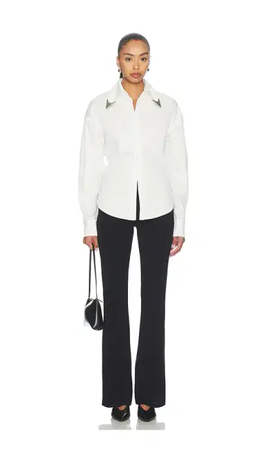 Markgong Tie-back Shirt With Metallic Pointed Collar | Thumbnail 4 Markgong Tie-back Shirt With Metallic Pointed Collar | Thumbnail 4
