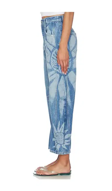 Free People x We The Free Good Luck Printed Barrel Jean | Thumbnail 3