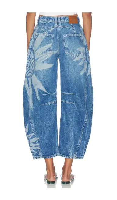 Free People x We The Free Good Luck Printed Barrel Jean | Thumbnail 4